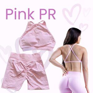 Dfyne Dynamic High Neck Backless Sports Bra (M) and Dynamic Shorts (M)